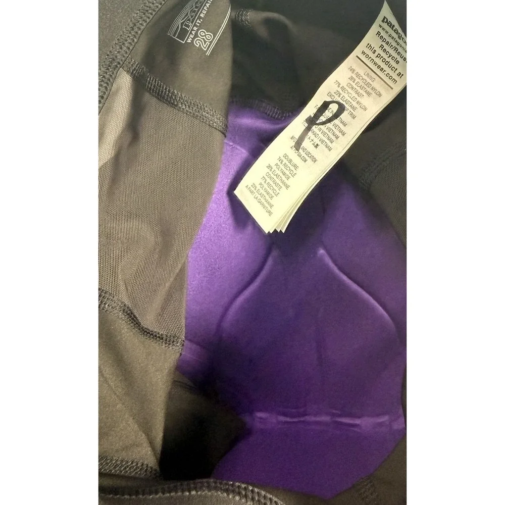 Patagonia Men's Removable Padded Short Liner MTB Bike Cycling Size 28 Black NWOT